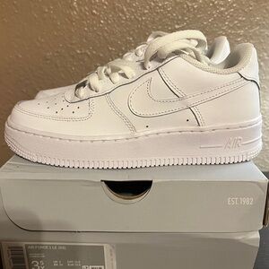 White AF1 size 3.5Y, NEW WITH BOX